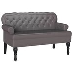 vidaXL Banc Chesterfield Gris 119.5 x 64.5 x 75 cm Cuir synthétique