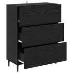 vidaXL Buffet Chêne noir 69 5 x 34 x 90 cm Bois d'ingénierie et fer