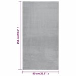 vidaXL Tapis shaggy doux lavable 80x150 cm Antidérapant Gris