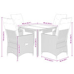 vidaXL Ensemble à manger de jardin coussins 5Pièces Noir Résine tressée