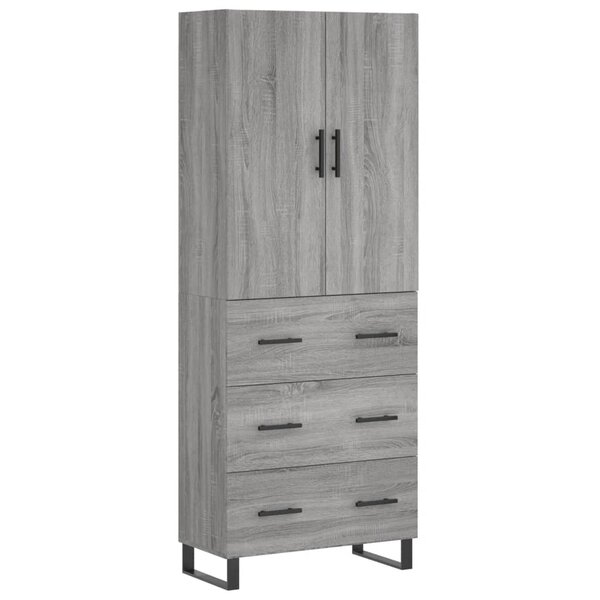 vidaXL Buffet haut Sonoma gris 69 5x34x180 cm Bois d'ingénierie