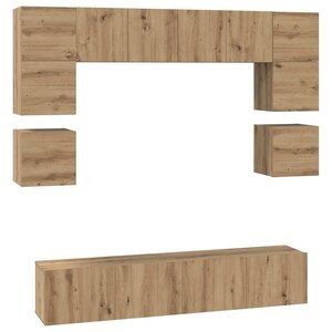 vidaXL Ensemble meuble TV 8 Pièces Chêne artisanal Bois d'ingénierie