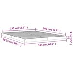vidaXL Cadre de lit sans matelas noir 150x200 cm bois de pin massif