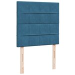 vidaXL Sommier à lattes de lit avec matelas bleu 90x190 cm velours