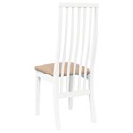 vidaXL Chaises à manger coussins 2 Pièces blanc bois massif caoutchouc