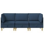 vidaXL Canapé modulaire avec rangement 3 Pièces Bleu Tissu