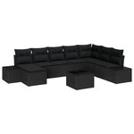 vidaXL Ensemble de 9 Canapés de Jardin avec Coussins Beige Poly Rotin