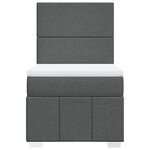 vidaXL Sommier à lattes de lit avec matelas Gris foncé 90x200 cm Tissu