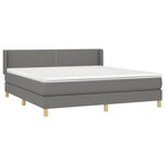 vidaXL Sommier à lattes de lit avec matelas Gris foncé 160x200cm Tissu