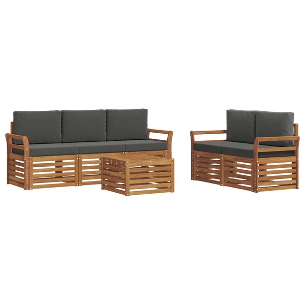 vidaXL Ensembles de canapés avec coussin 6 Pièces Naturel et Anthracite
