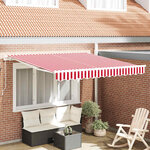 vidaXL Auvent Rétractable Rouge et blanc 350 x 250 cm tissu