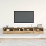 vidaXL Meuble TV mural 2 Pièces chêne artisanal 100 x 30 x 30 cm
