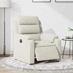 vidaXL Fauteuil inclinable électrique Crème Velours