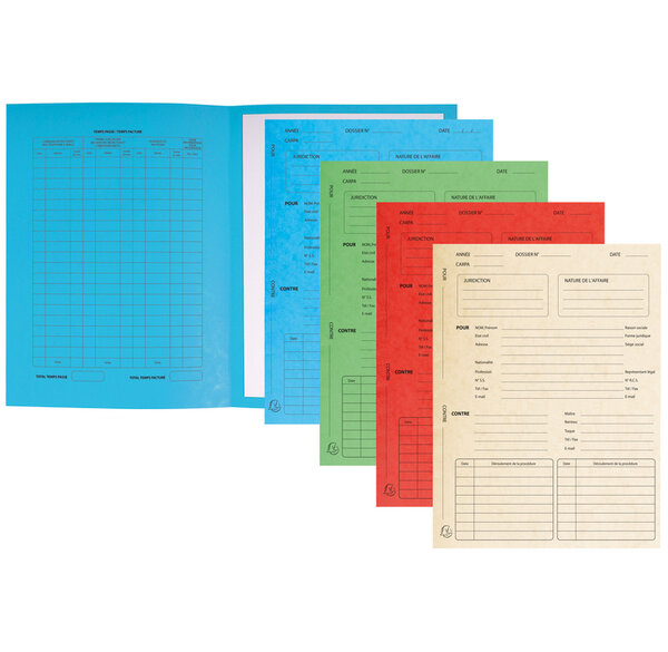 Paquet 25 chemises Avocat Imprimées Procédure 265g Assorties EXACOMPTA