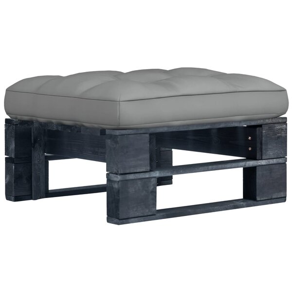 vidaXL Pouf palette de jardin noir bois de pin imprégné