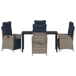 vidaXL Ensemble de salle à manger pour jardin 5 Pièces Gris polyrotin