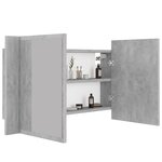 vidaXL Armoire de salle de bain à miroir LED Gris béton Acrylique