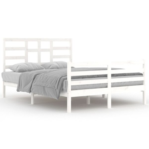 vidaXL Cadre de lit sans matelas blanc bois massif 140x200 cm