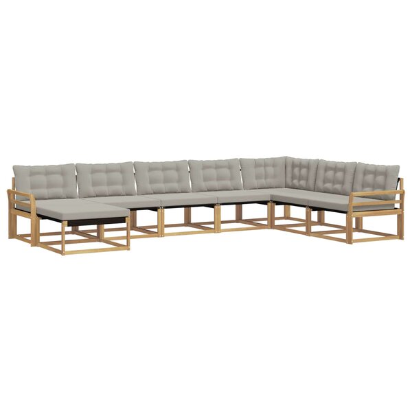 vidaXL Ensemble de canapés d'extérieur 8 pc Blanc et gris clair