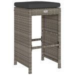 vidaXL Tabourets de bar de jardin et coussins lot de 4 résine tressée