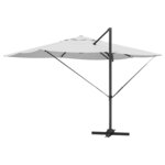 vidaXL Parasol Roma à Bras Déporté Beige  Noir 352 x 251 x 265 cm