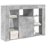 vidaXL Meuble TV LED d'Angle Montage mural Gris béton 103 x 40 x 68 cm