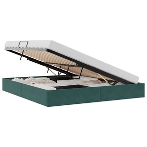 vidaXL Cadre de lit ottoman Vert foncé 160 x 200 cm Velours