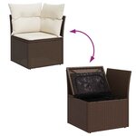 vidaXL Salon de jardin avec coussins 7 Pièces marron résine tressée