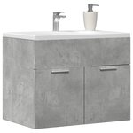 vidaXL Armoire d'évier Gris béton 60x38 5x46 cm Aggloméré