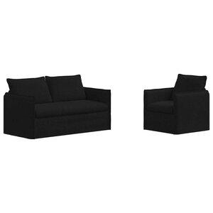 vidaXL Ensemble de Canapés 2 pc Noir Tissu