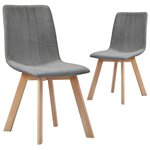 vidaXL Chaises à manger lot de 2 gris clair tissu