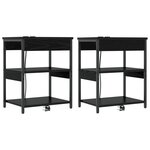 vidaXL Armoires de chevet 2 Pièces Chêne noir 41 x 31 x 51 cm