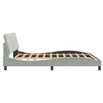 vidaXL Cadre de lit avec LED sans matelas Hanko gris clair 180x200cm velours