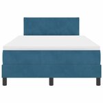 vidaXL Lit à ressorts avec matelas Bleu foncé 120 x 190 cm Velours