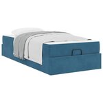 vidaXL Cadre de lit avec matelas Bleu 90 x 190 cm Velours