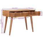 vidaXL Bureau Fait Main Marron Teck Bois d'Acacia Massif