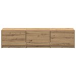 vidaXL Meuble TV avec LED en chêne artisanal 165x34x40 cm en bois d'ingénierie