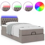 vidaXL Lit ottoman avec matelas taupe 100x200 cm tissu