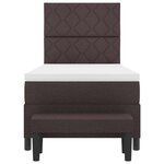 vidaXL Lit à ressorts avec matelas Marron foncé 100 x 200 cm tissu