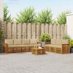 vidaXL Ensembles de canapés 8 pc Naturel et Beige Bois d'Acacia Massif