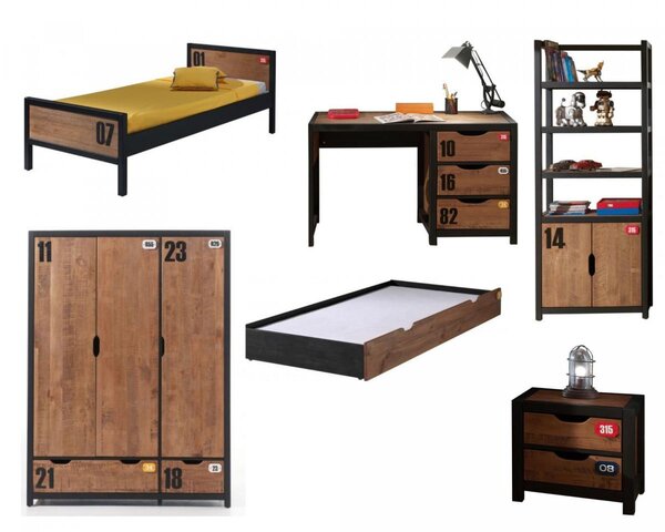 Ensemble de meubles Alex avec grande armoire et bureau