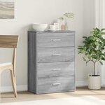 vidaXL Buffet sonoma gris 60x31x84 cm bois d'ingénierie