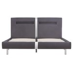 vidaXL Cadre de lit avec LED gris similicuir 140x200 cm