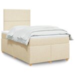 vidaXL Sommier à lattes de lit avec matelas crème 120x190 cm tissu