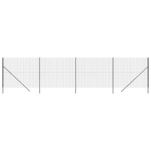 vidaXL Clôture en treillis métallique anthracite 2x10 m
