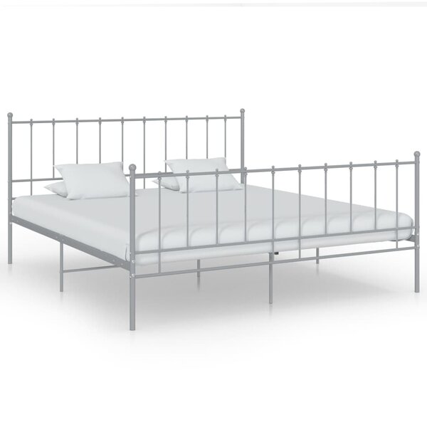 vidaXL Cadre de lit sans matelas gris métal 140x200 cm