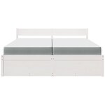 vidaXL Lit avec tiroirs et matelas blanc 200x200 cm bois massif de pin