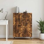 vidaXL Buffet Chêne fumé 66 x 34 5 x 90 cm Bois d'ingénierie