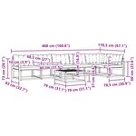 vidaXL Ensemble de canapés d'extérieur 7 Pièces Gris Naturel et Clair