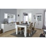 DEMEYERE Table a manger extensible 8 a 10 personnes style contemporain décor pin et décor chene - L 230 x l 90 cm - MARQUIS